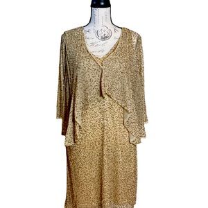 JS Collections gold sequin dress.